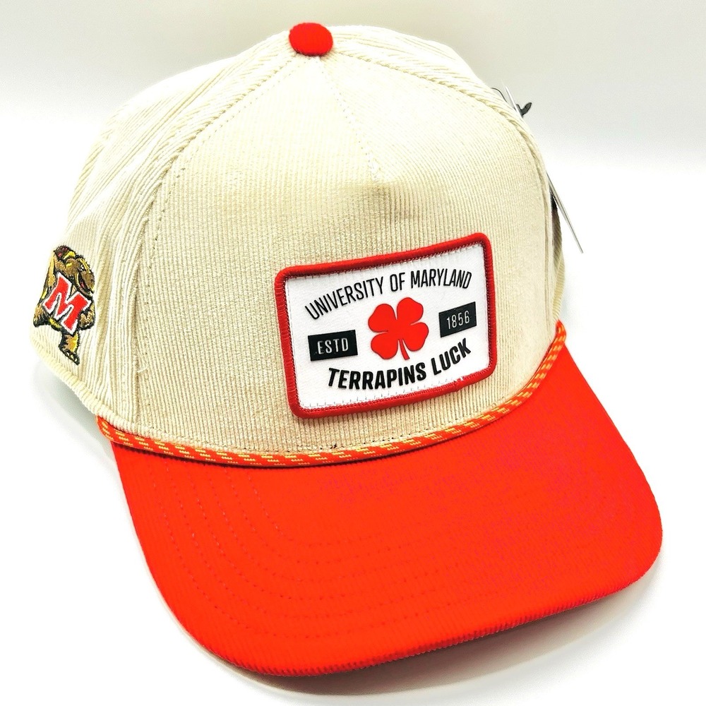 Maryland Terrapins Black Clover Corduroy 2-Tone Hat Cap Snapback Adjustable